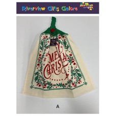 Crochet Top Hand Towel / Tea Towel -  We Wish You A Very Merry Christmas Crochet Top Hand Towel / Tea Towel -  We Wish You A Very Merry Christmas